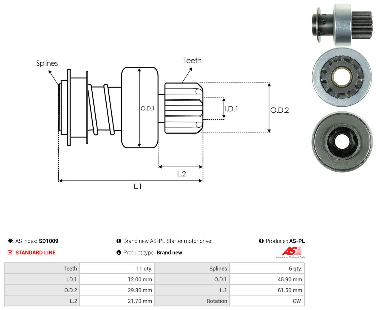 Bendix arranque As-pl SD1009