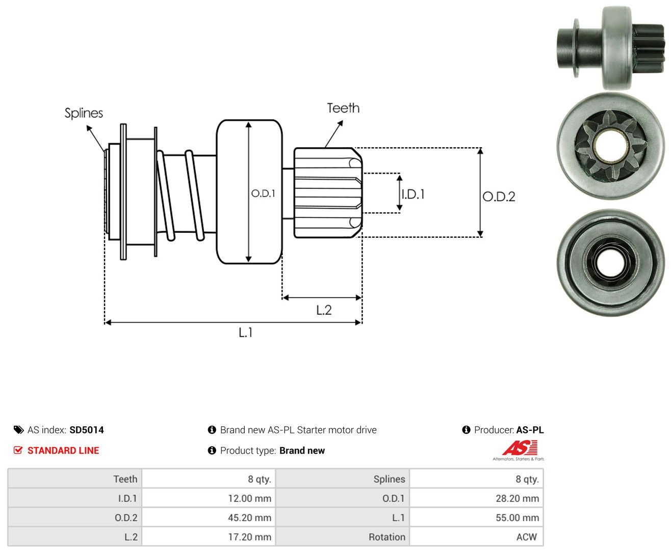 Bendix motor de arranque para KIA Carens I FJ
