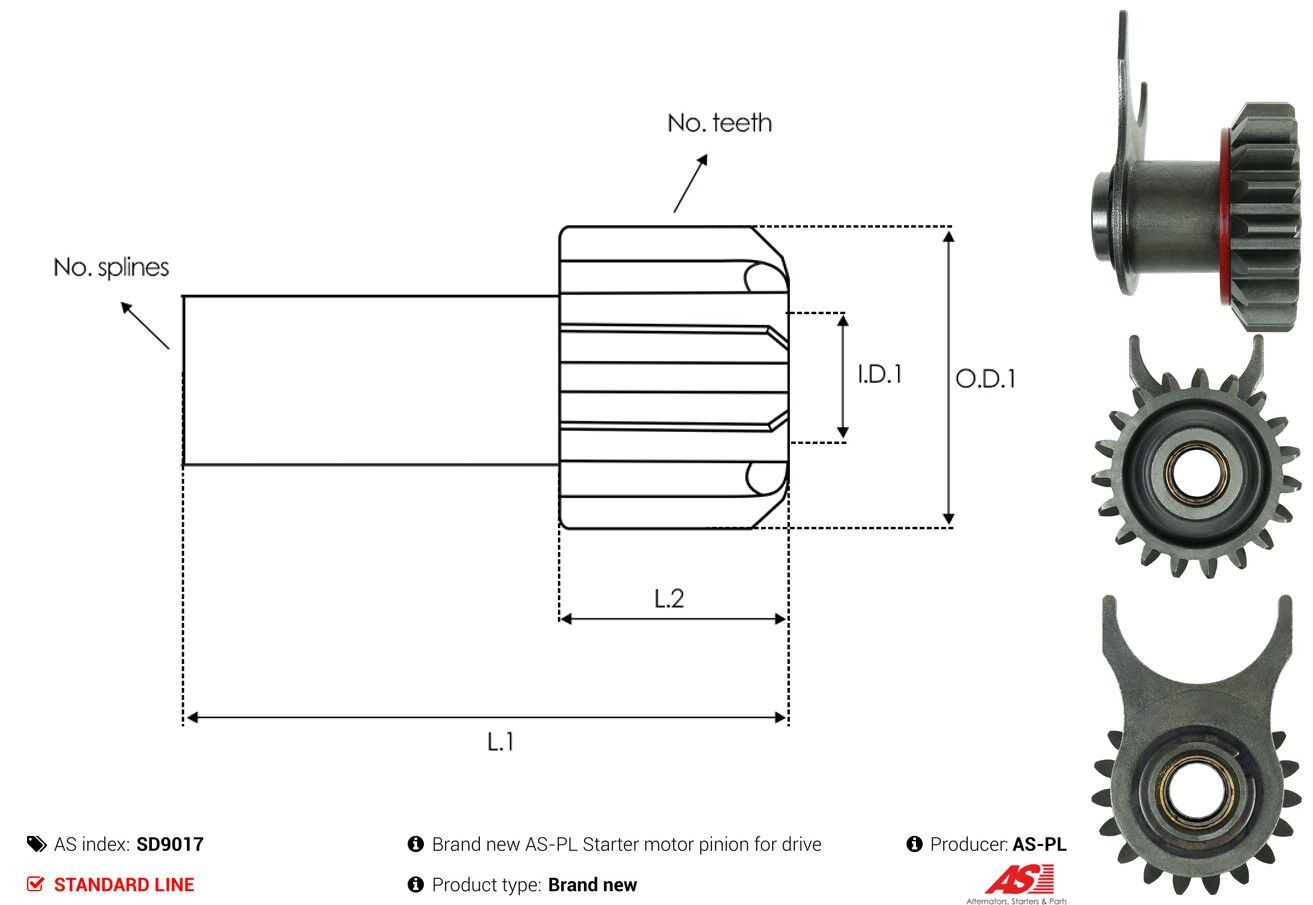 Piñón de arranque As-pl SD9017 precio, desde 17,64 EUR
