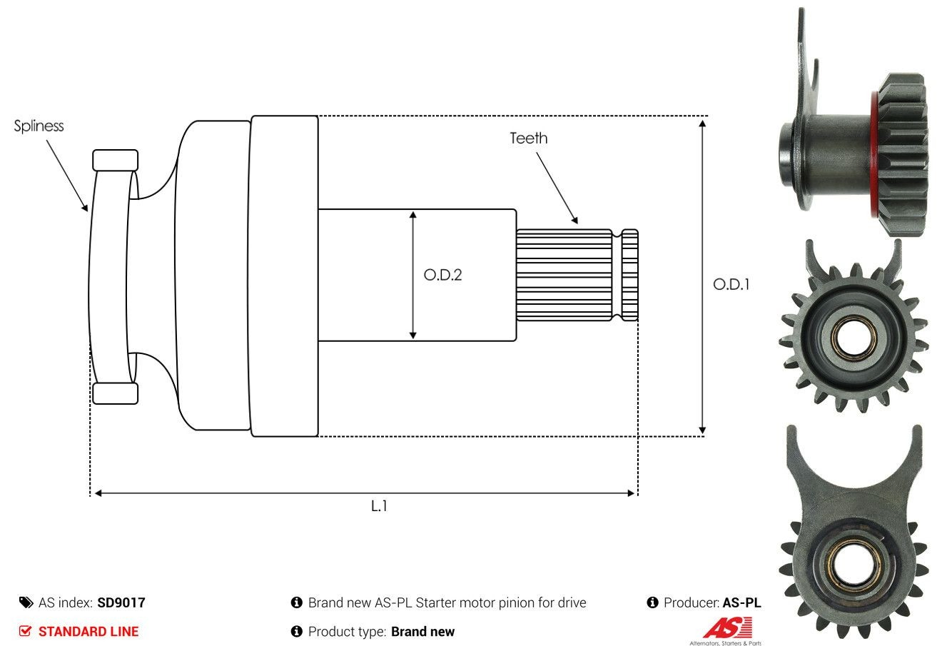 Comprar SD9017 As-pl Piñón de arranque