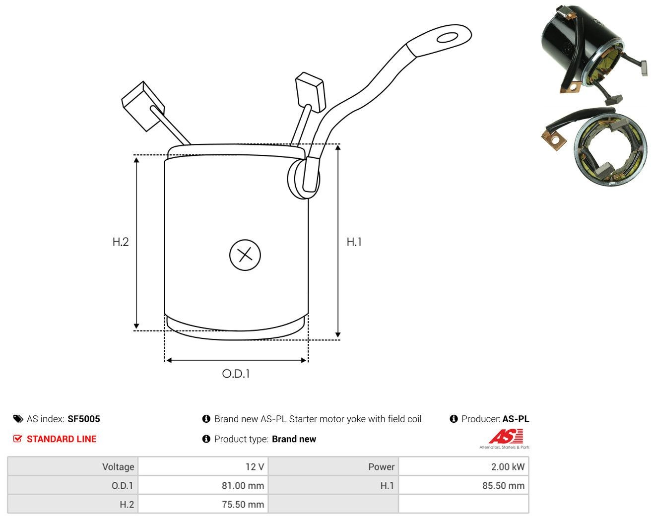 Bobinado del estator del motor de arranque M800T43972 Mitsubishi