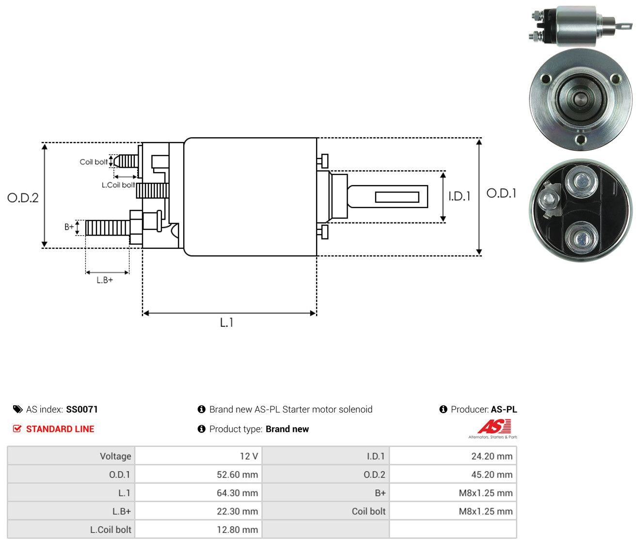Solenoide de arranque SS0071 As-pl