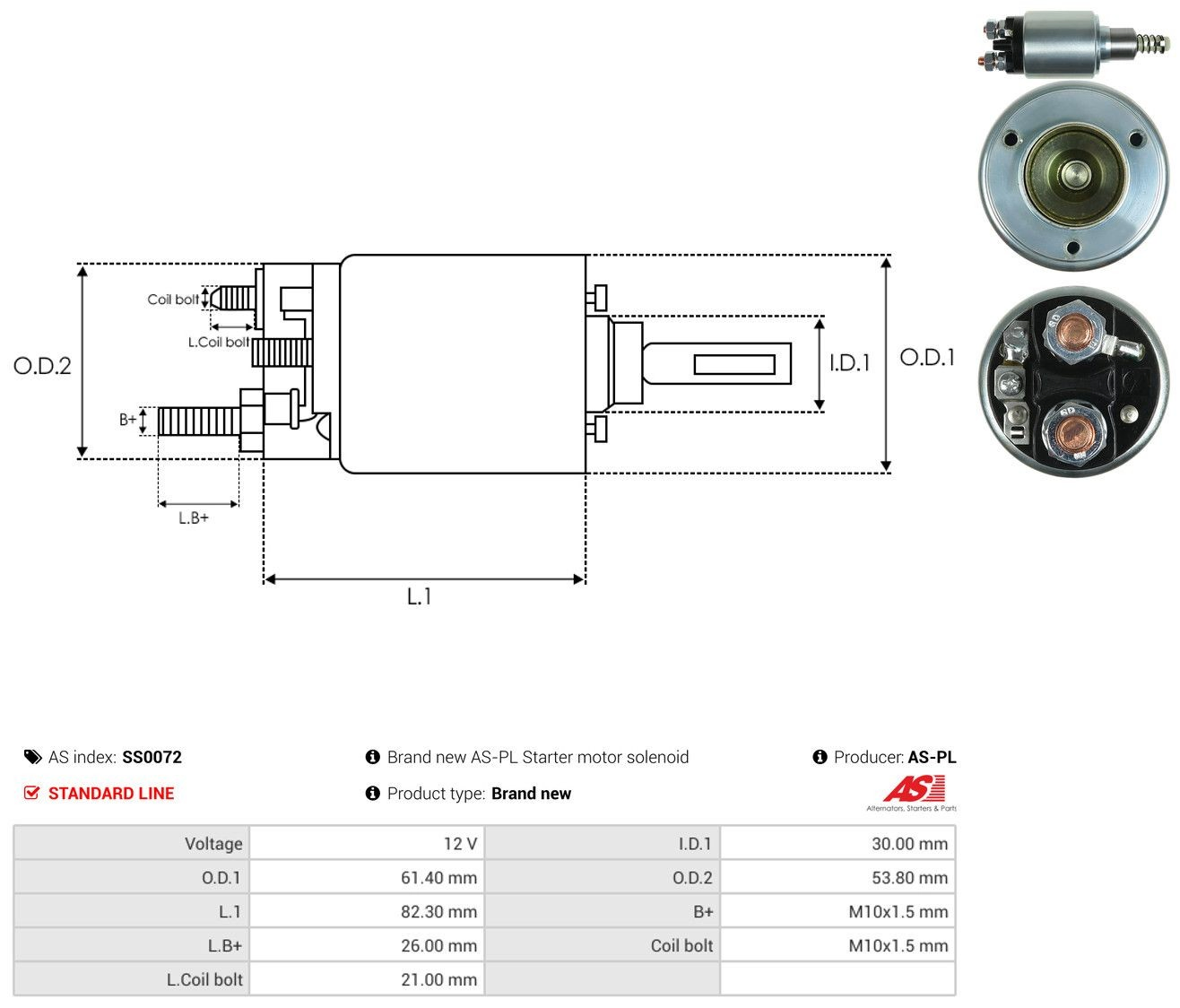 Interruptor solenoide As-pl SS0072