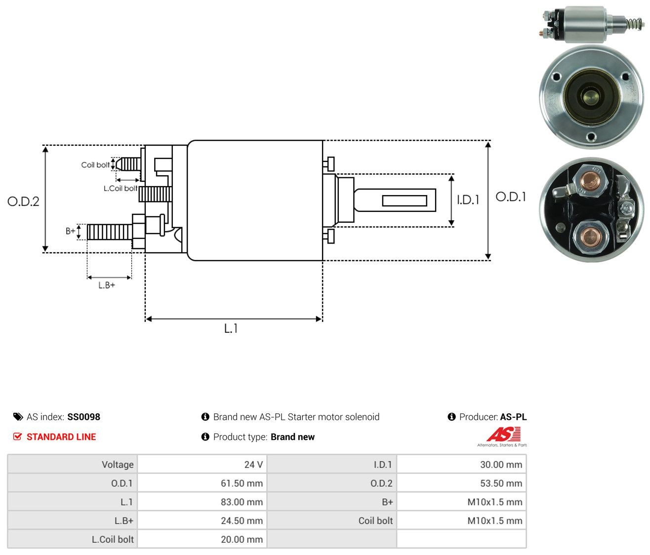 Solenoide de arranque SS0098 As-pl