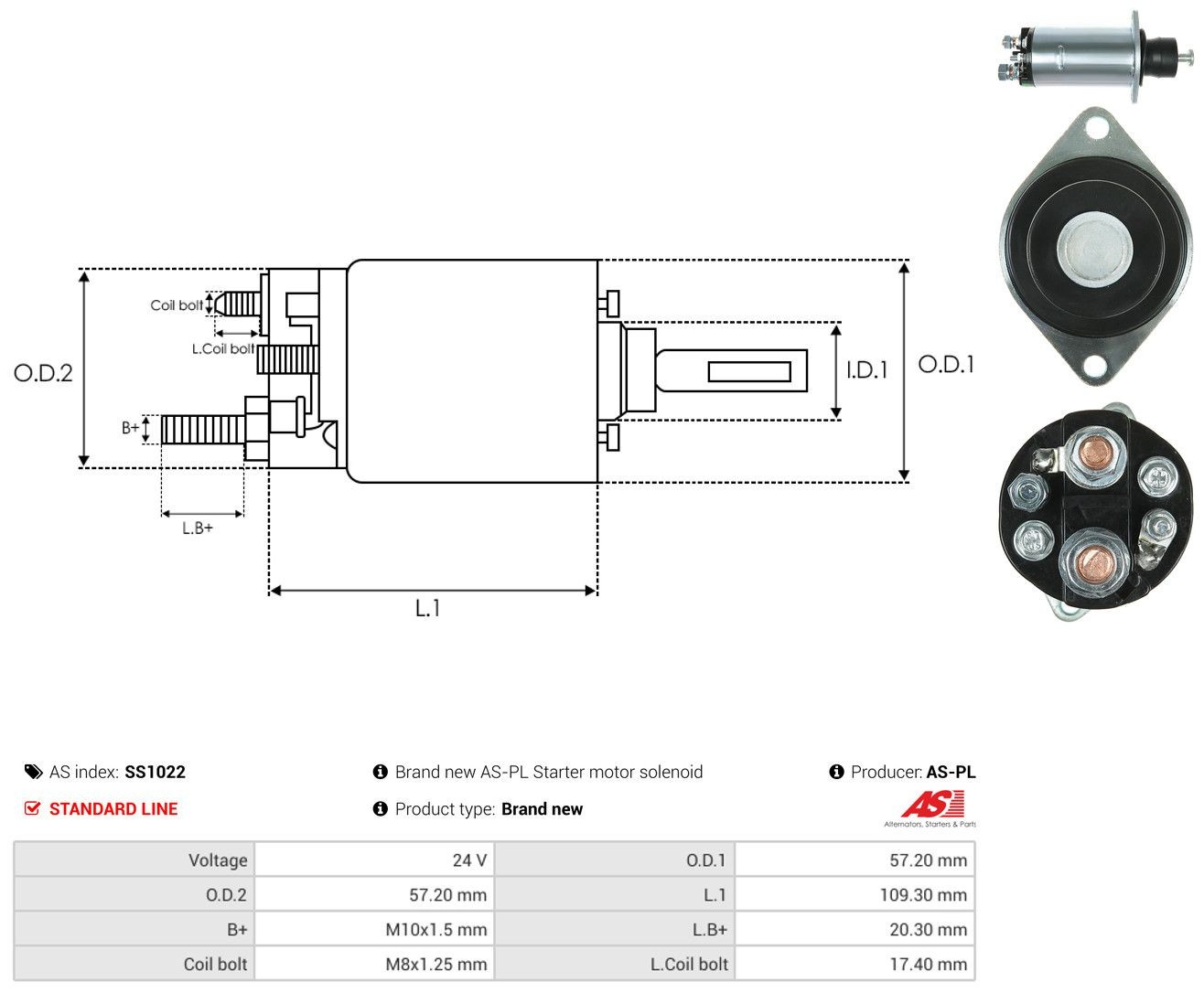 Solenoide de arranque SS1022 As-pl