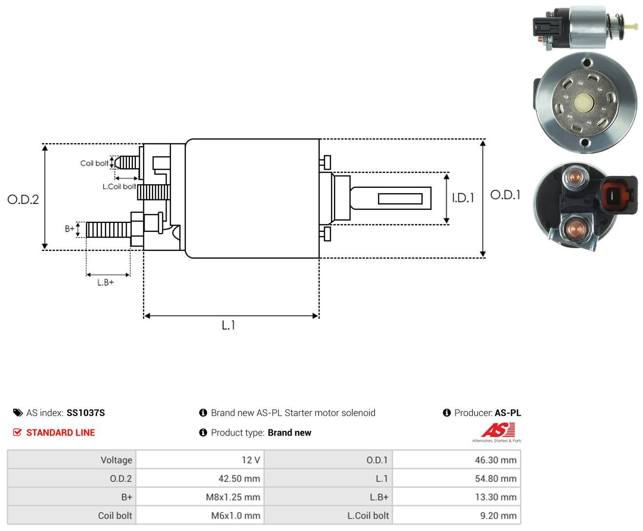 Solenoide de arranque SS1037S As-pl