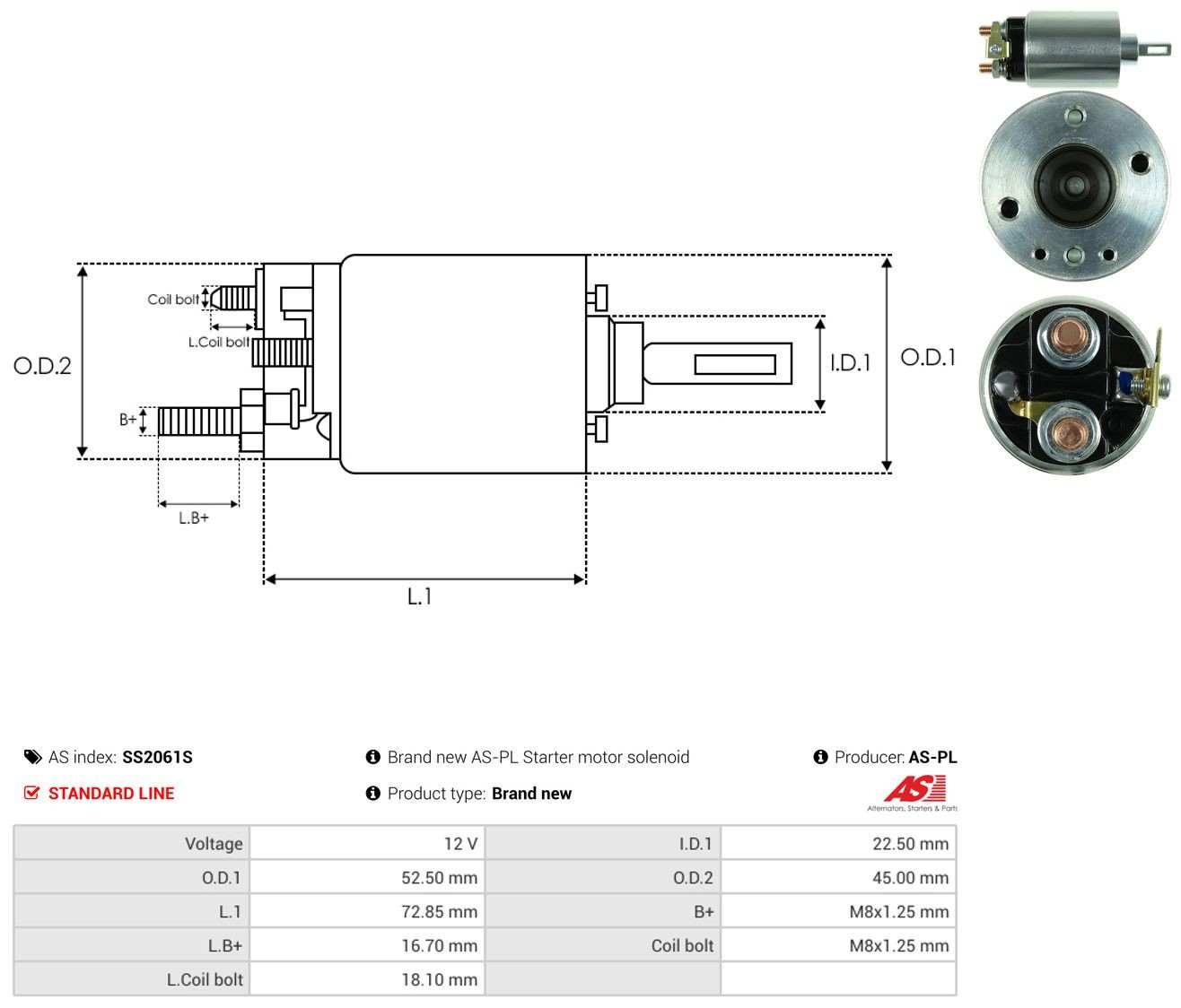 Interruptor solenoide As-pl SS2061S
