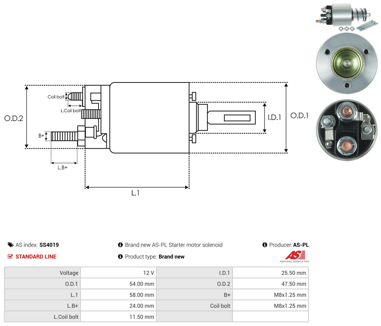 Interruptor solenoide As-pl SS4019