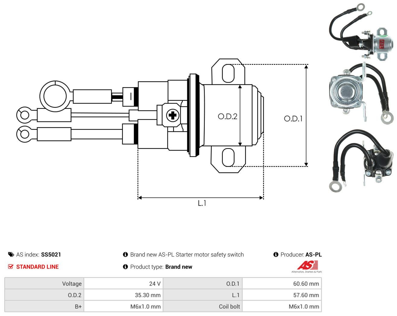 Solenoide de arranque SS5021 As-pl