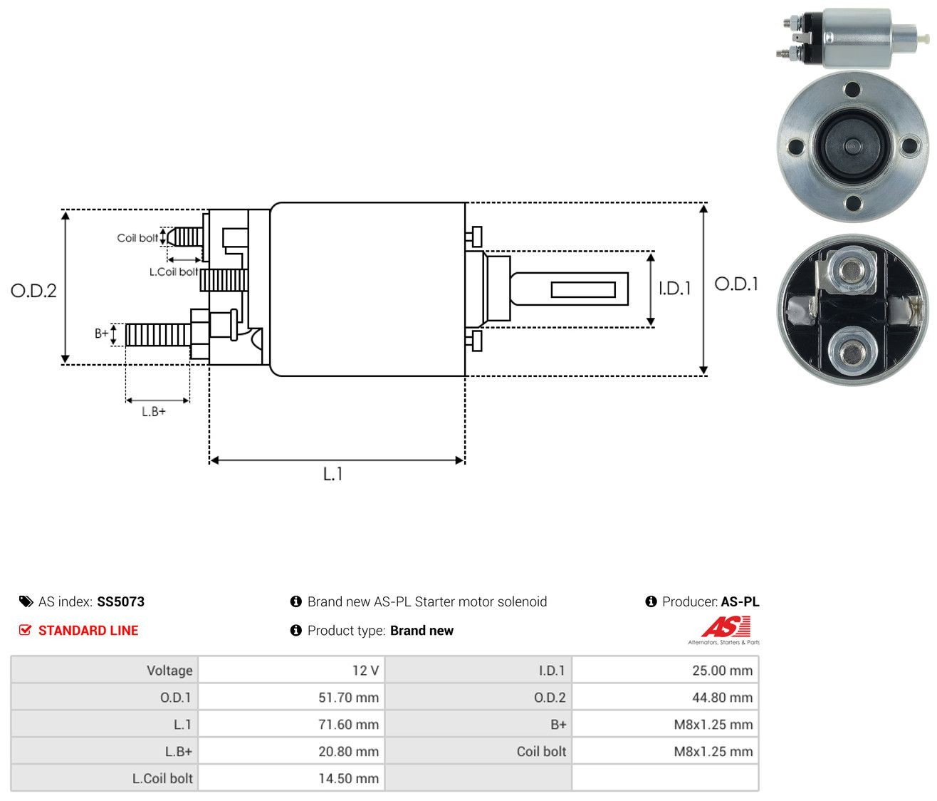 Solenoide arranque para Mitsubishi Lancer X SPORTBACK CX_A
