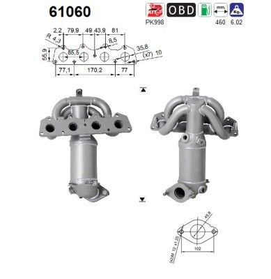 Colectores de escape para KIA Carens II FG