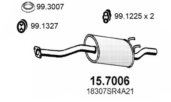 Silencioso trasero Honda Civic VI