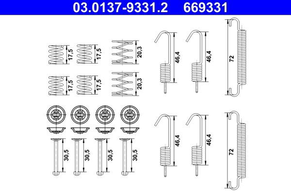  Kit de montaje de zapatas de freno traseras Hyundai Accent 3
