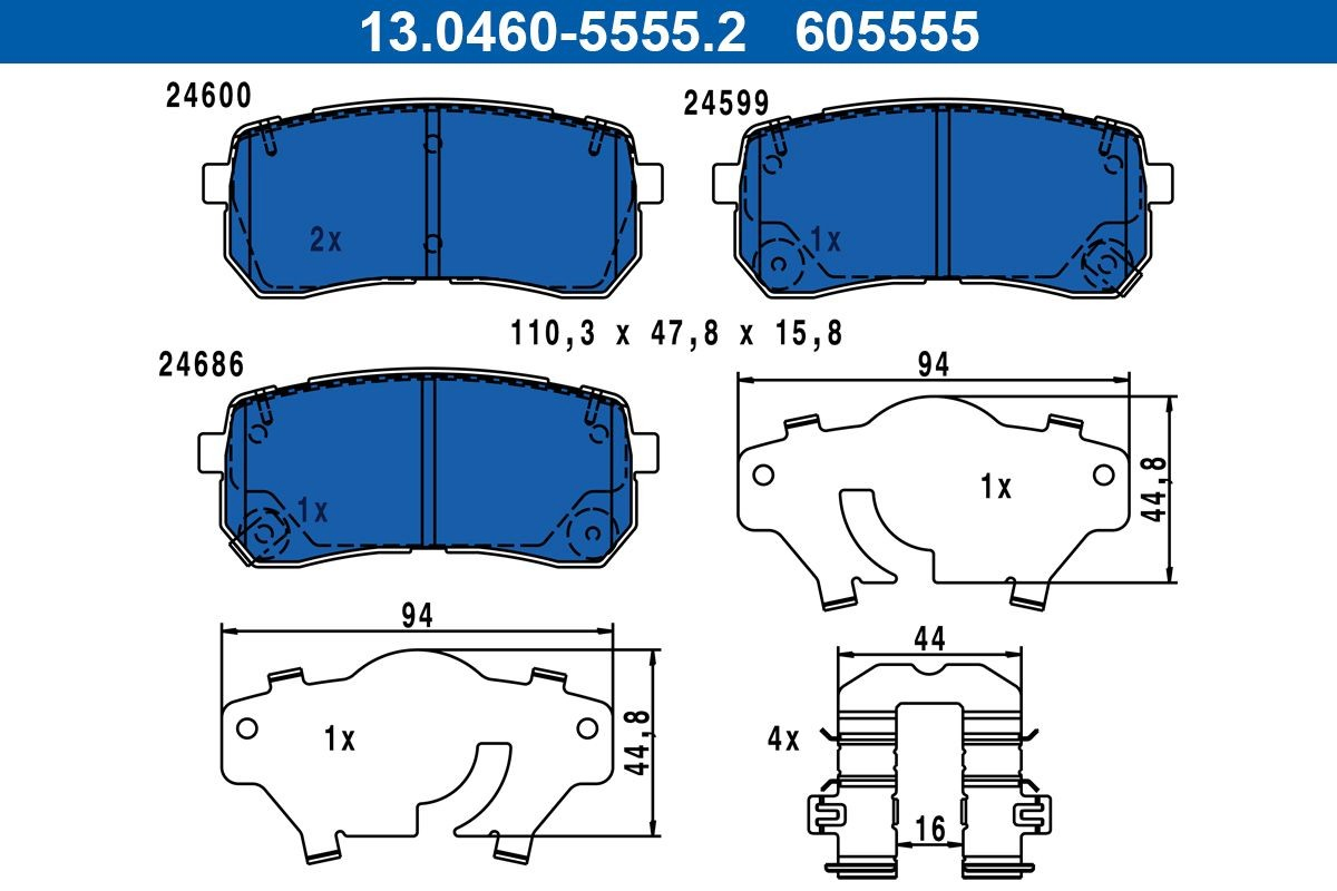  Pastillas de freno traseras KIA Sorento 3