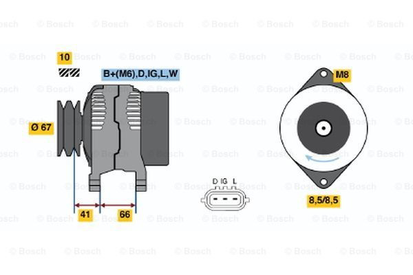 0124120001 Bosch Alternador de coche