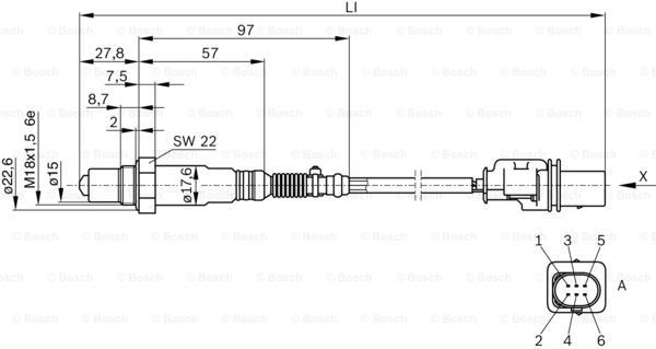 0258017025 Bosch Sensor de oxígeno previo al catalizador