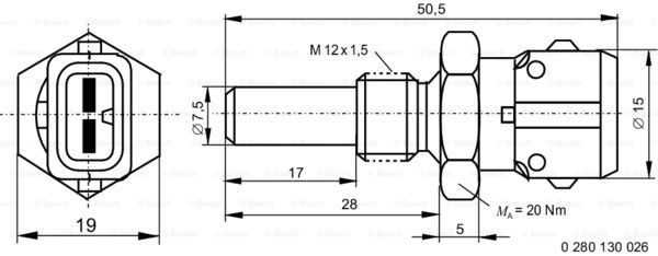Comprar 0280130026 Bosch Sensor de temperatura de agua