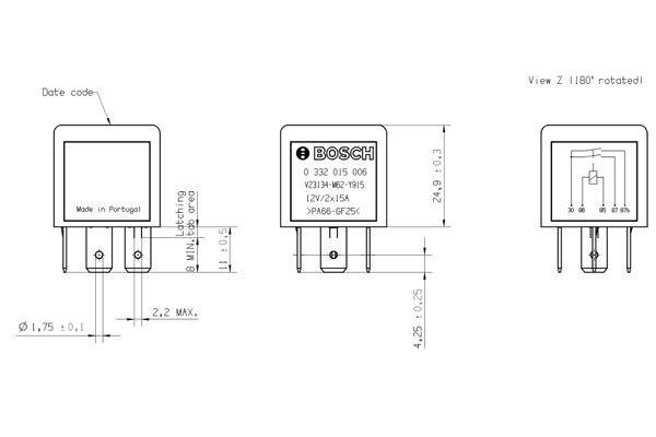 Relé eléctrico multifuncional 0332015006 Bosch