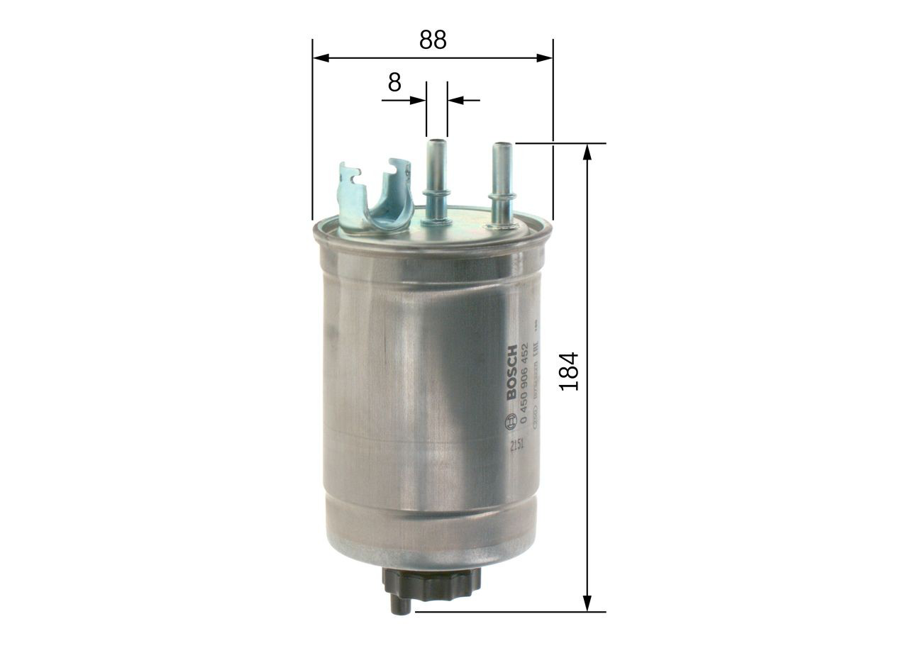 Filtro de combustible 0450906452 Bosch
