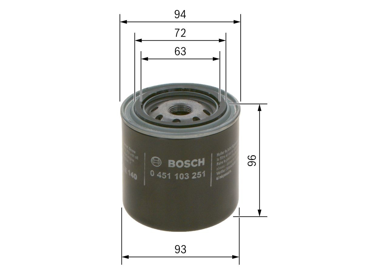 Filtro de aceite 0451103251 Bosch