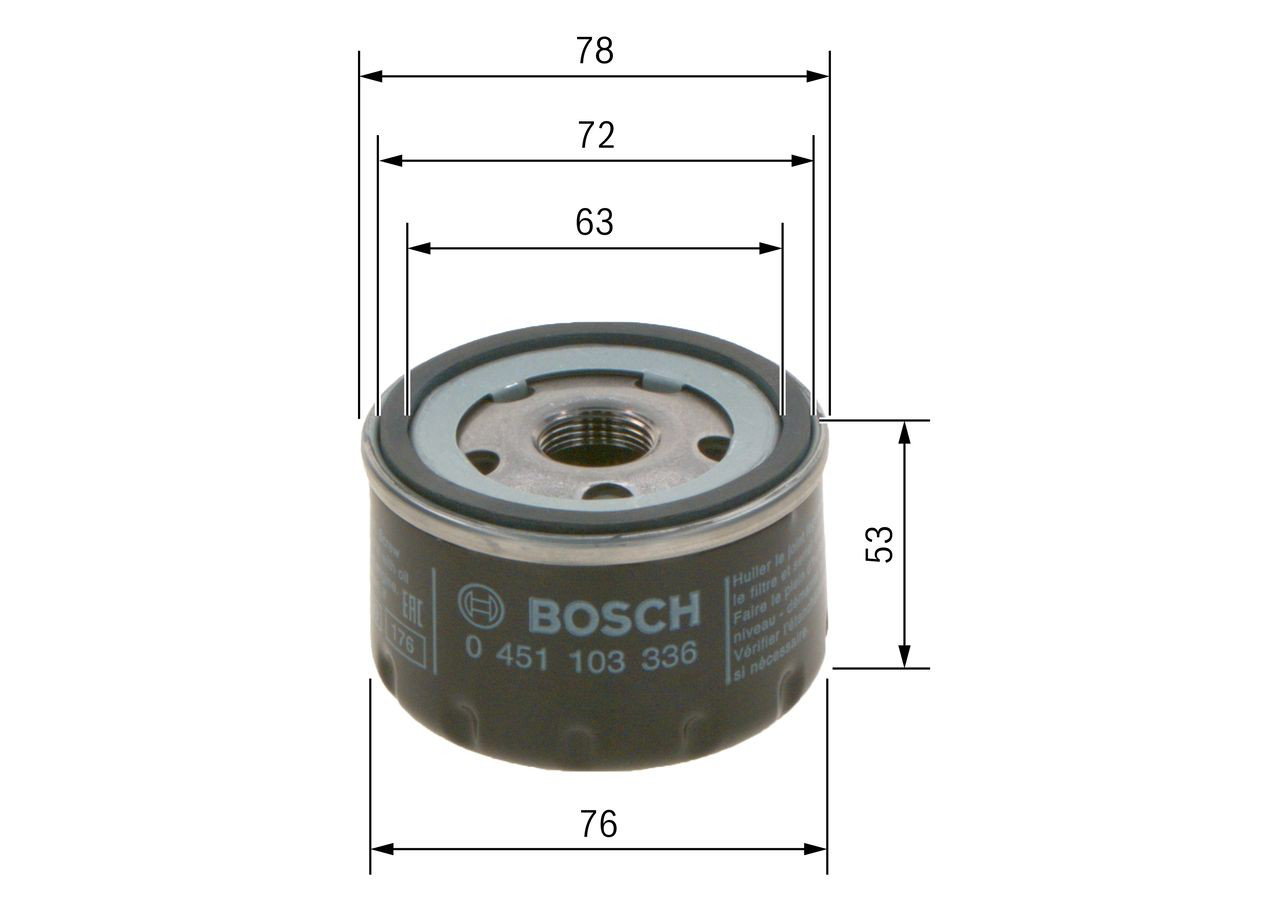 Filtro de aceite 0451103336 Bosch