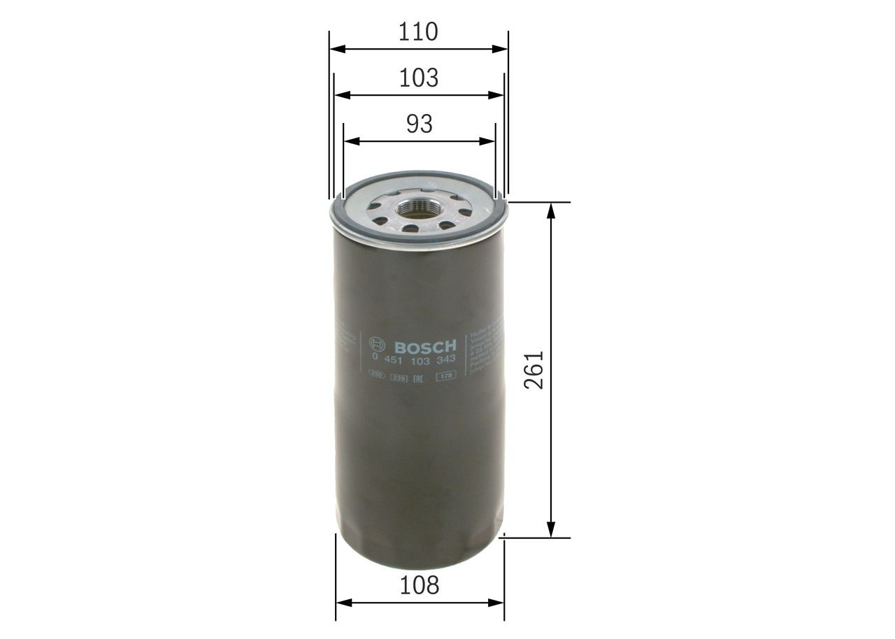 Filtro de aceite 0451103343 Bosch