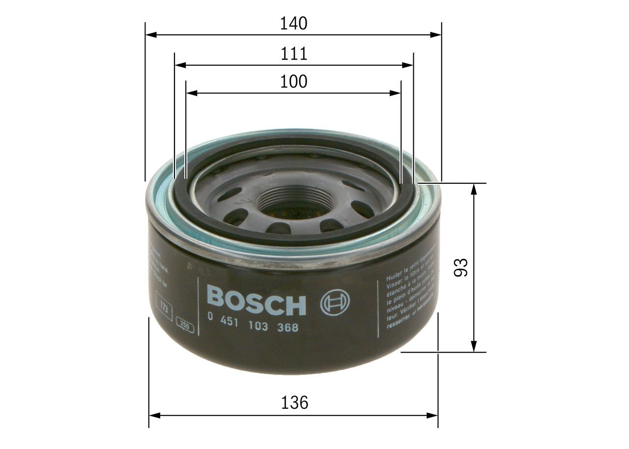 Filtro de aceite 0451103368 Bosch