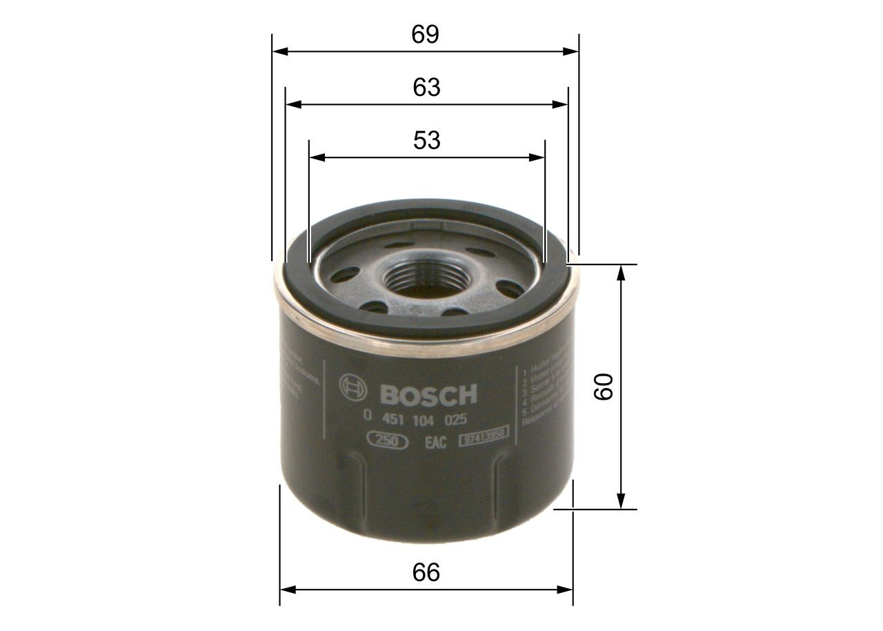Filtro de aceite motor Bosch 0451104025