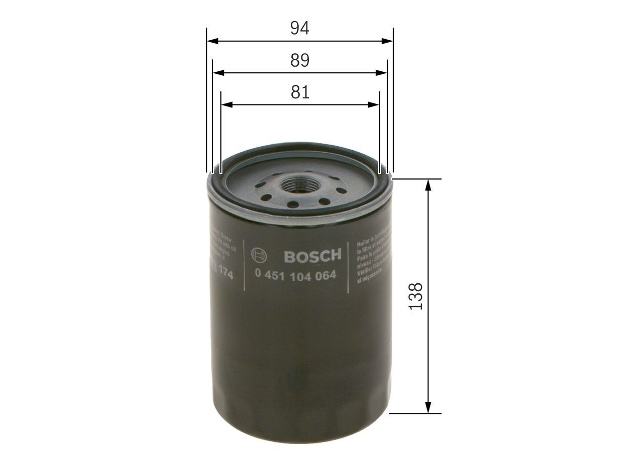 Filtro de aceite 0451104064 Bosch