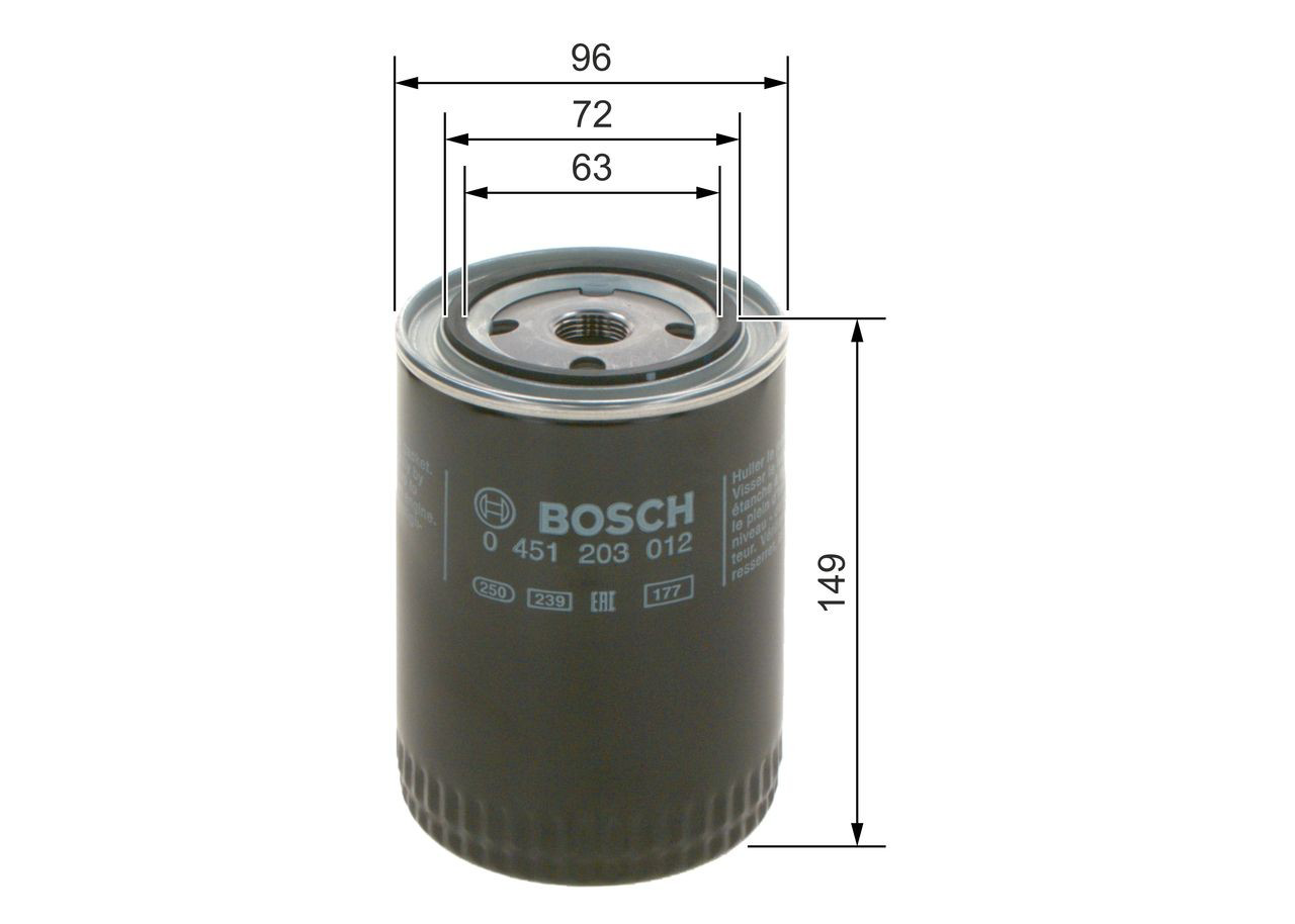 Filtro de aceite 0451203012 Bosch