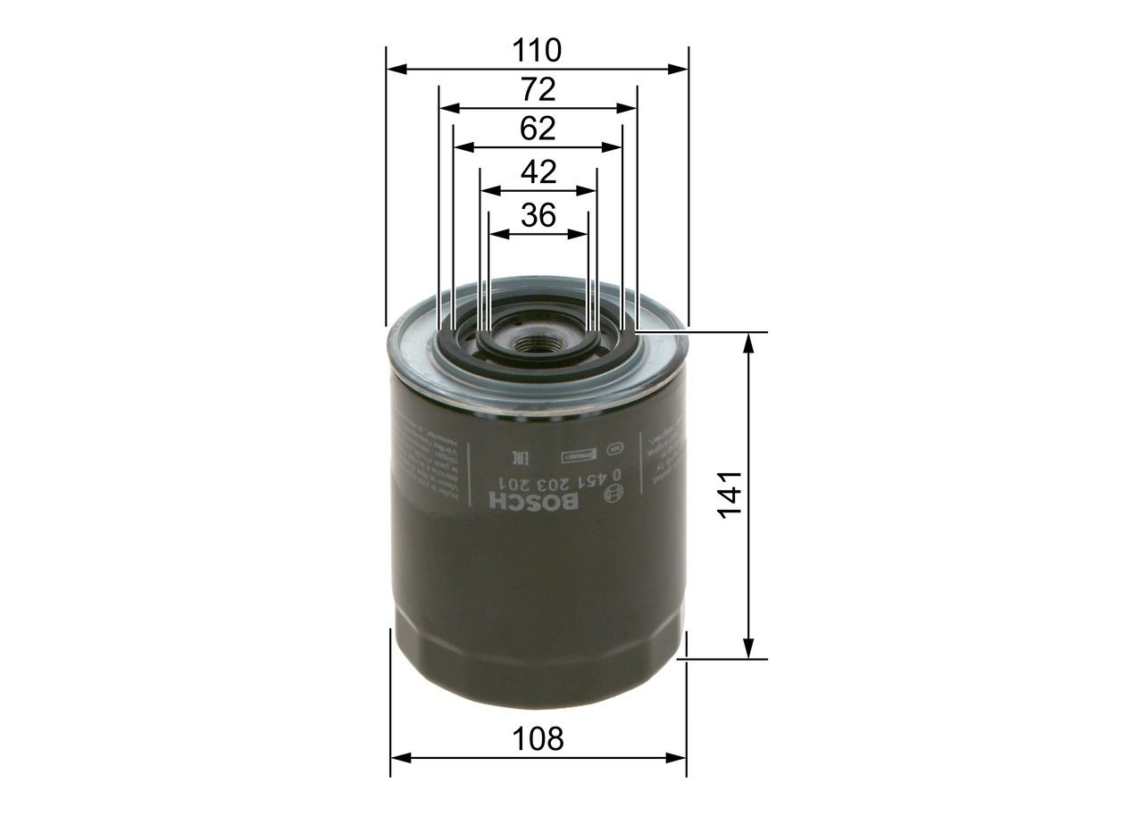 0451203201 Bosch Filtro aceite