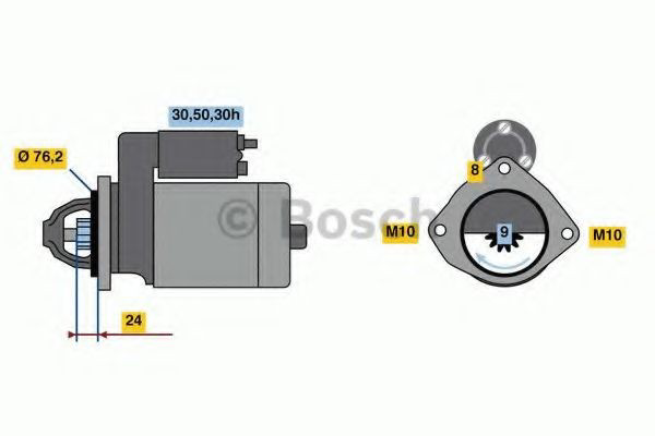 Motor de arranque 0986022880 Bosch