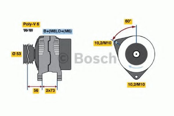 Alternador 0986040380 Bosch