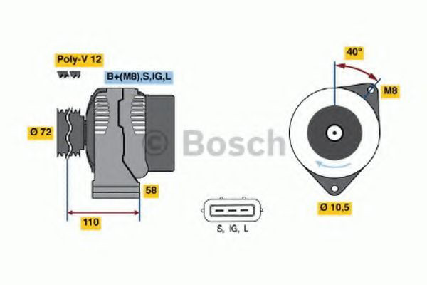 0986046040 Bosch Alternador de coche