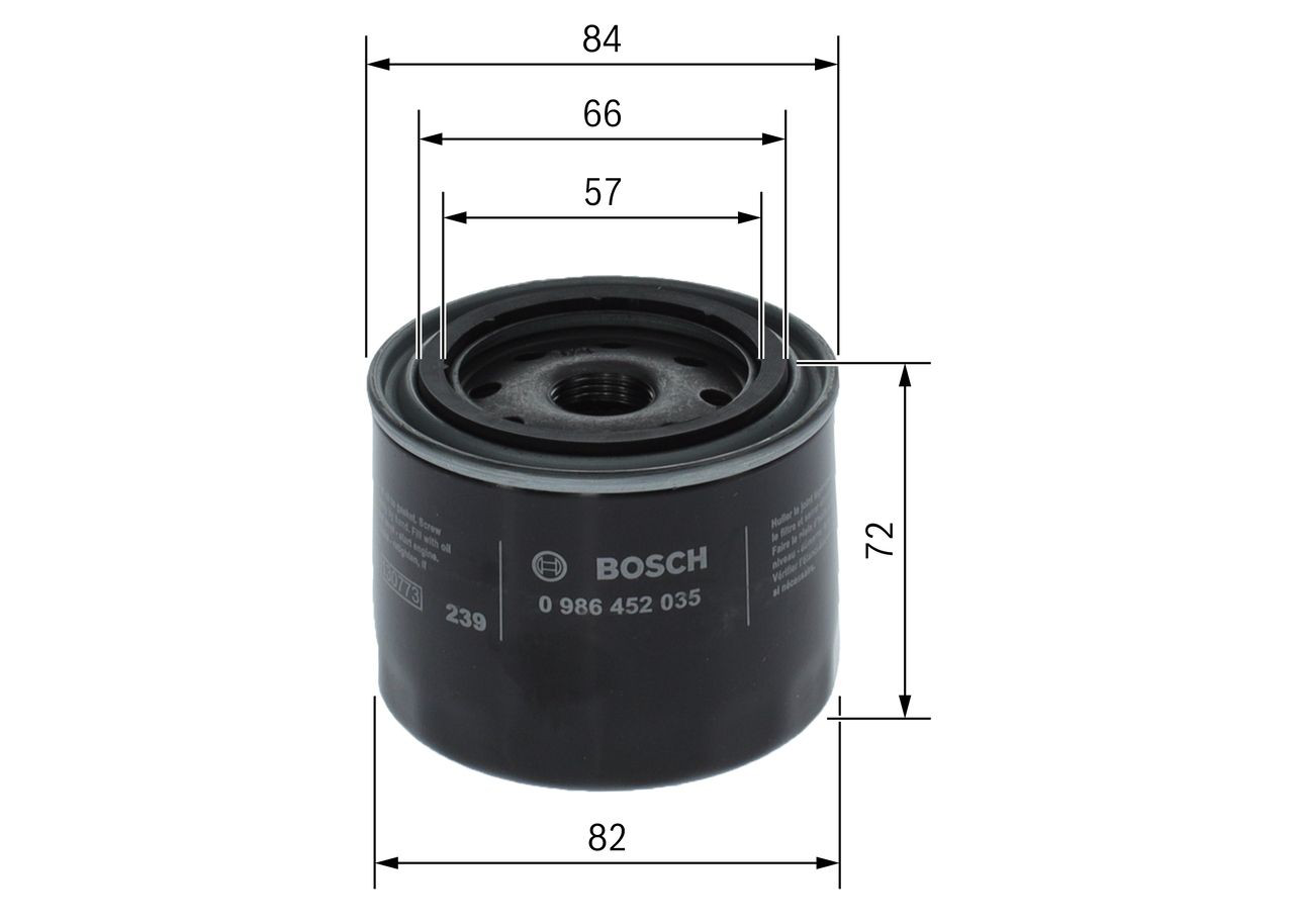 Filtro de aceite motor Bosch 0986452035