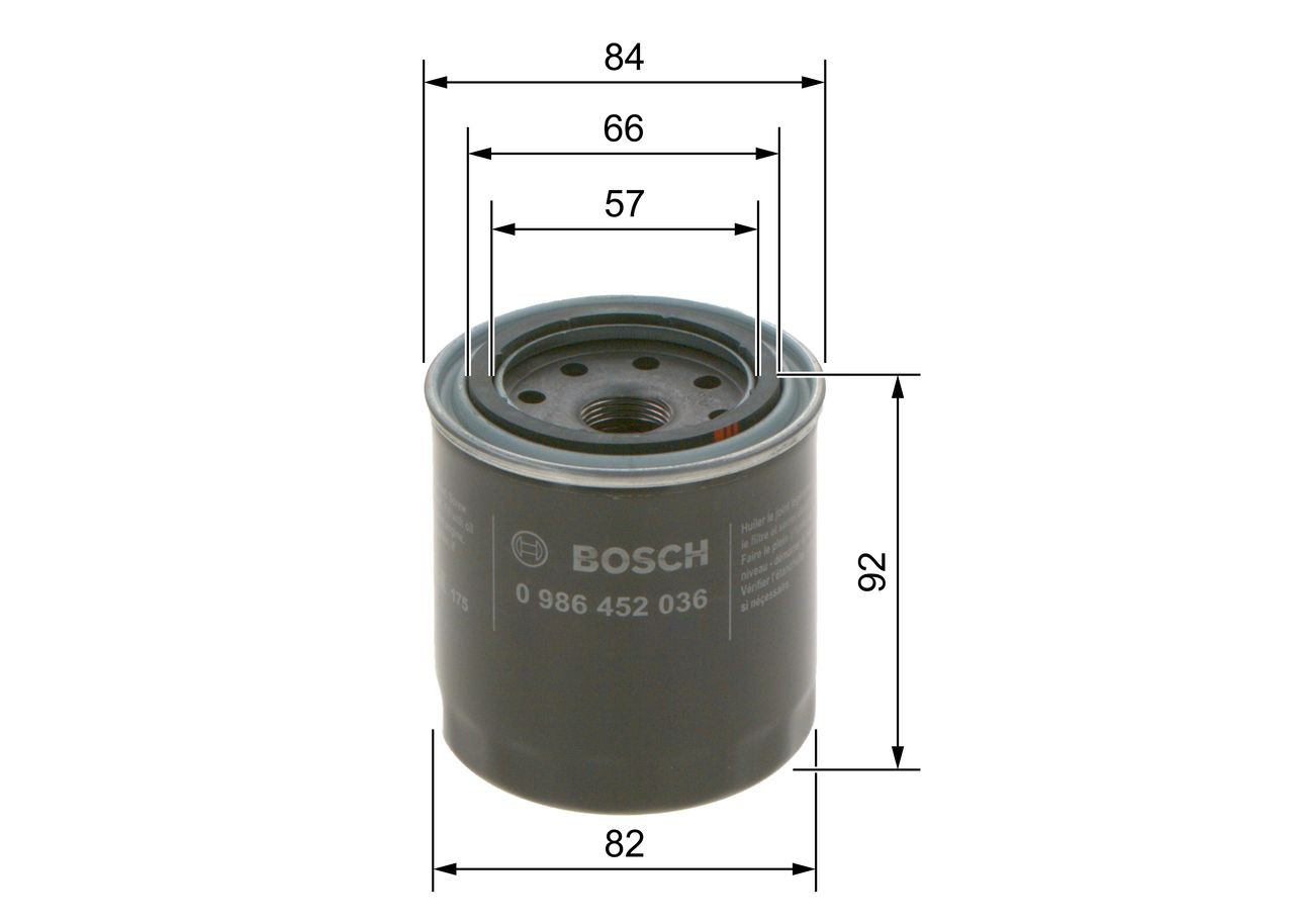 Filtro de aceite 0986452036 Bosch