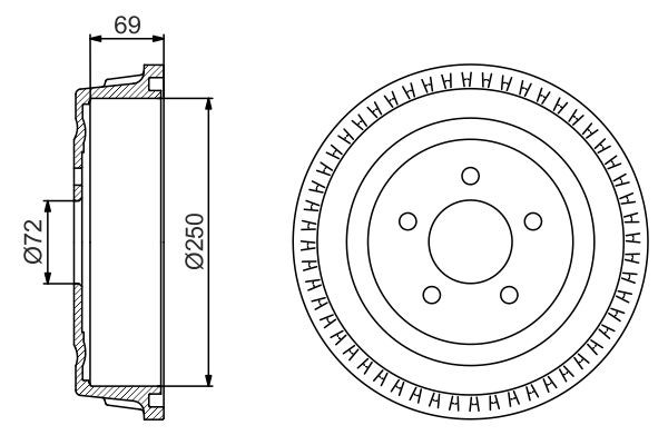 Tambor de freno trasero para Chrysler Voyager 