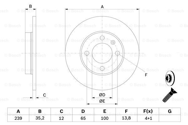 Disco de freno 0986478011 Bosch