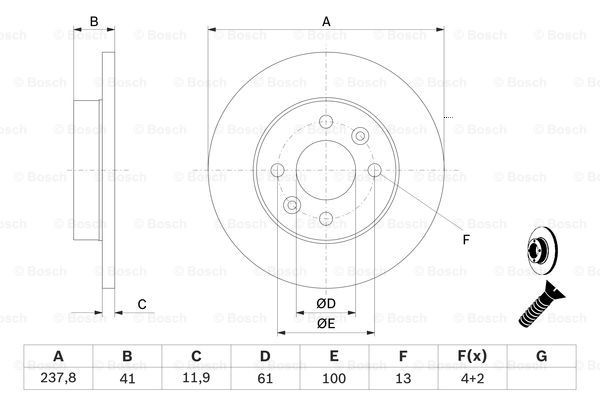 Disco de freno 0986478105 Bosch