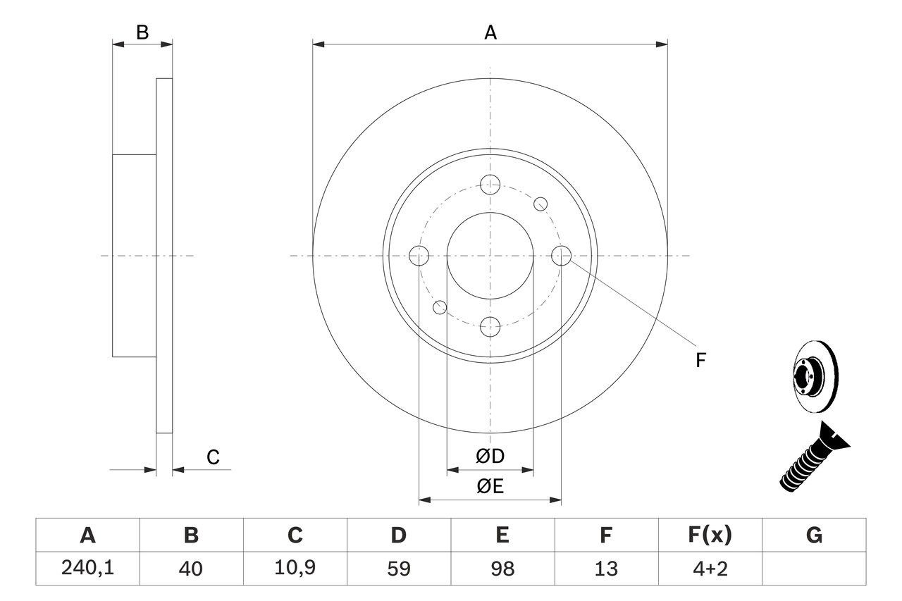 Comprar 0986478342 Bosch Disco de freno trasero