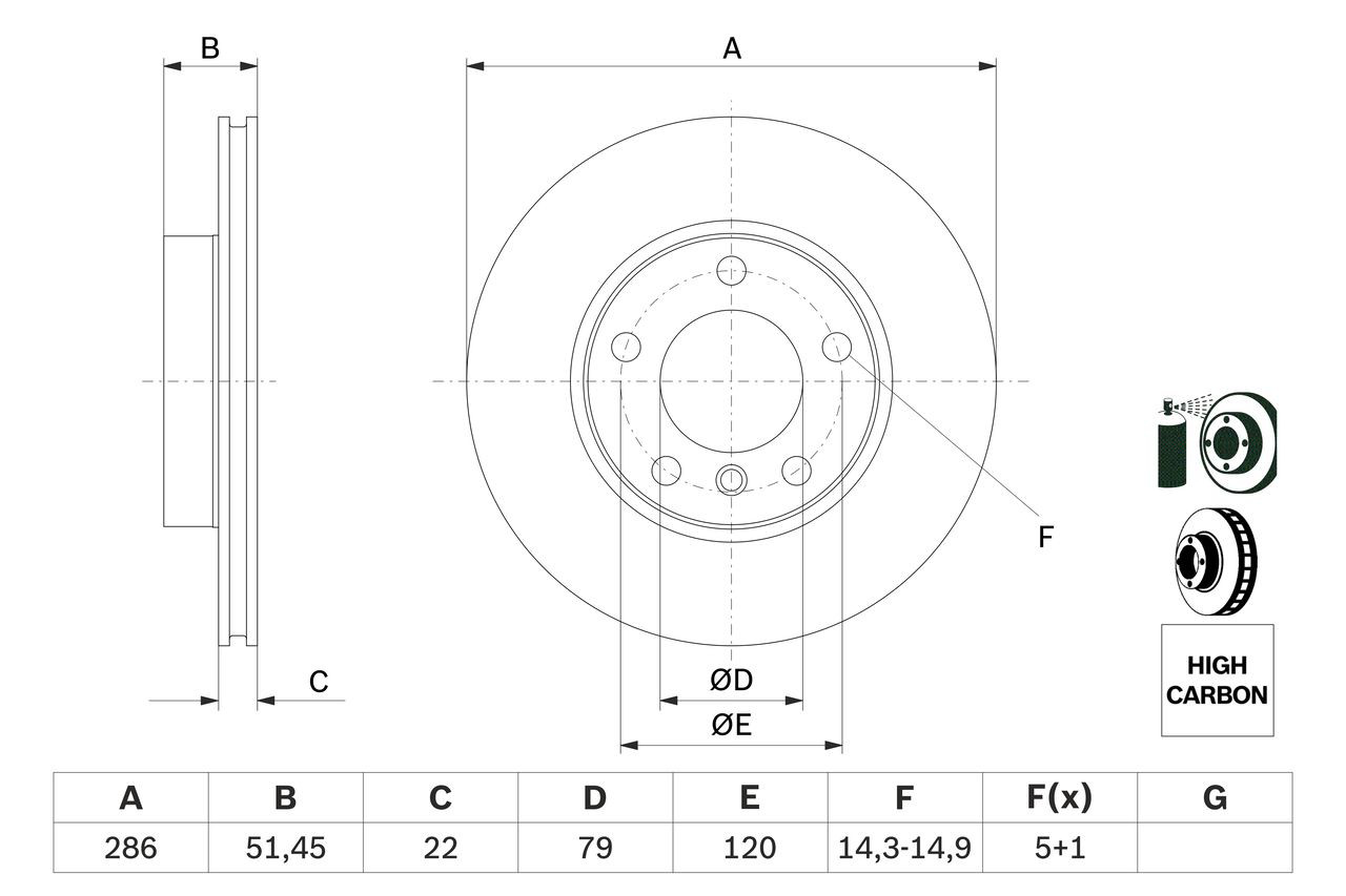 Disco de freno 0986478513 Bosch
