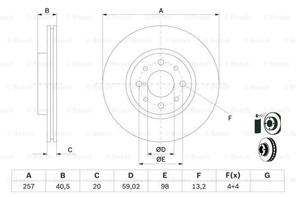 Disco de freno delantero Bosch 0986478515