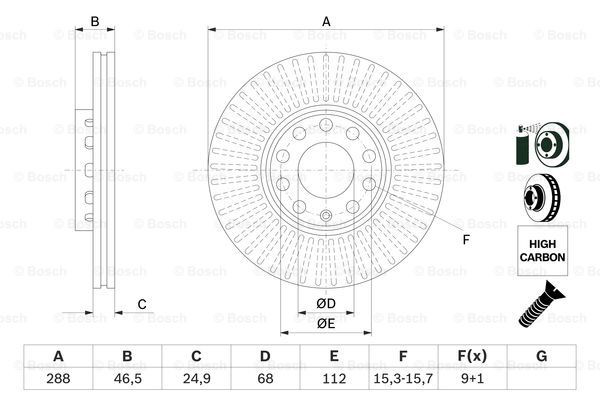 Disco de freno 0986478546 Bosch