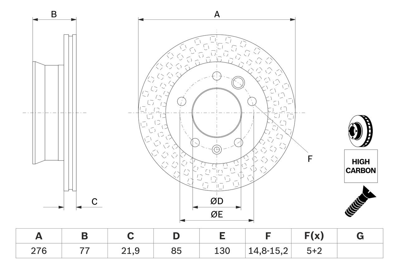 Disco de freno 0986478849 Bosch