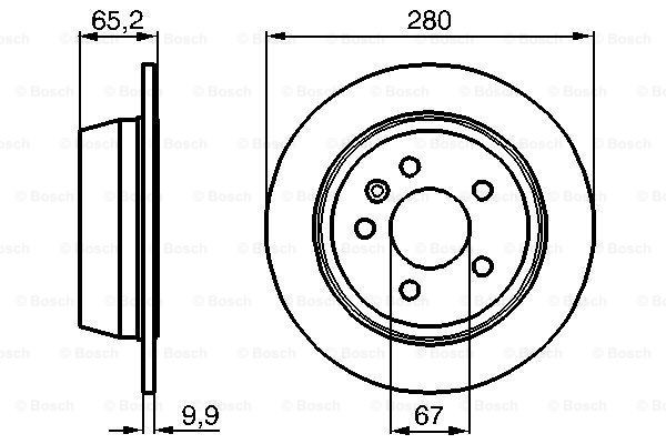 0986478873 Bosch Freno de disco trasero