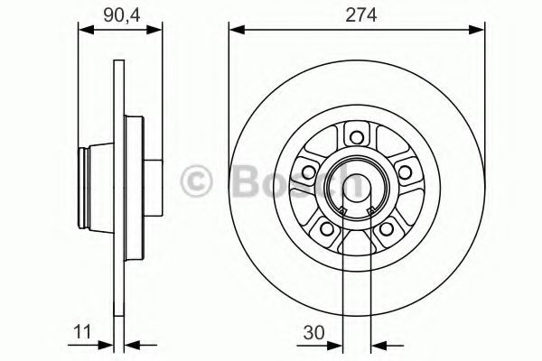 Disco de freno trasero 0986479015 Bosch