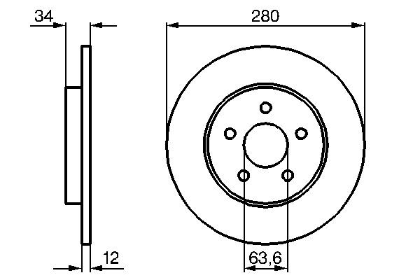 0986479068 Bosch Freno de disco trasero