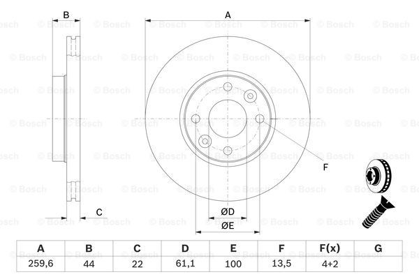 Disco de freno 0986479103 Bosch