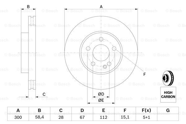 Disco de freno 0986479137 Bosch