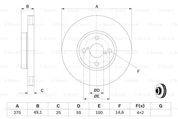 Disco de freno 0986479245 Bosch